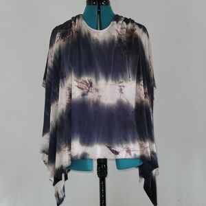 Jodifl Tie-Dye Black Grey Oversize Crop Top One Size